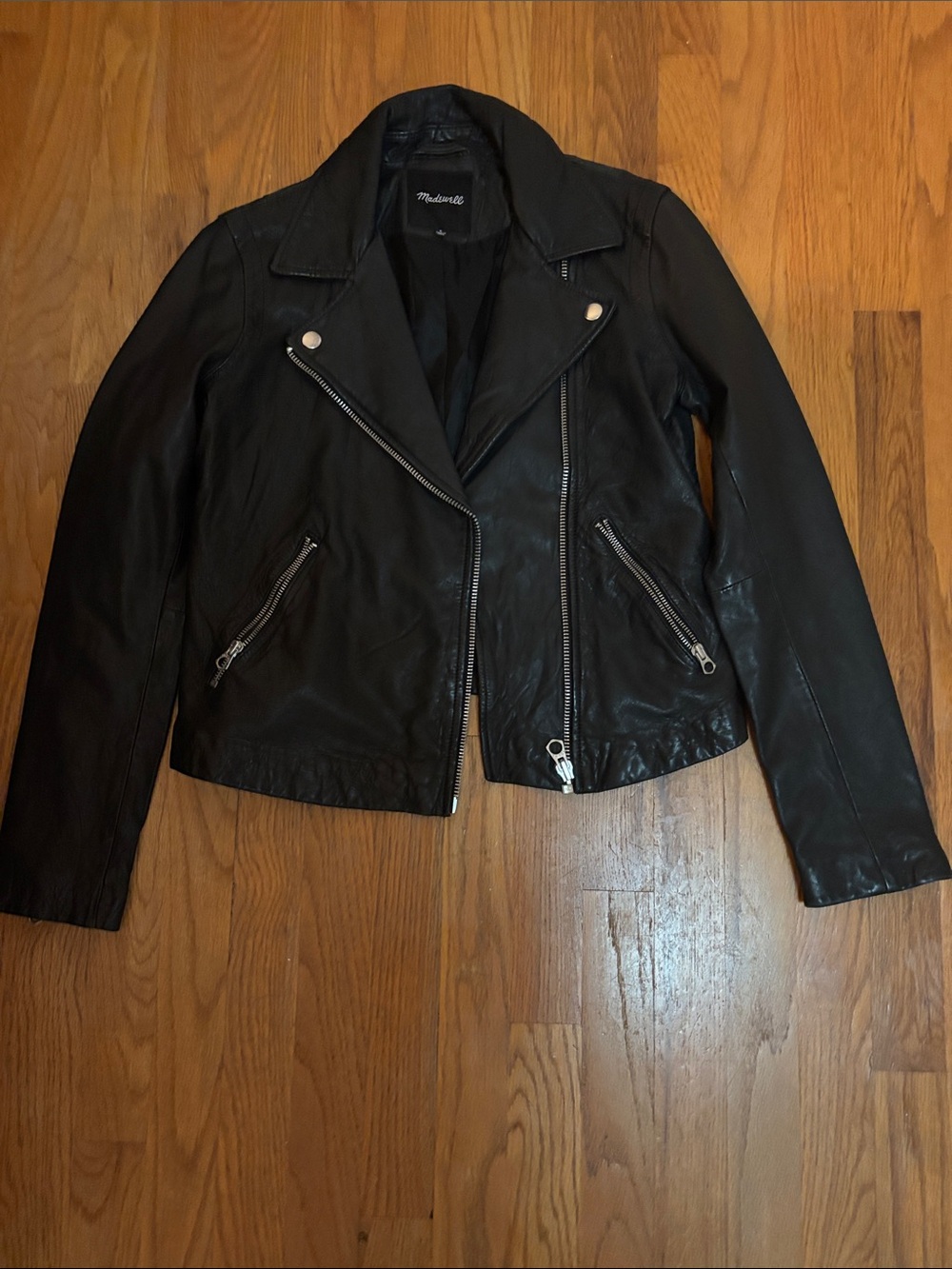 Madewell Black Leather Asymmetrical Moto Jacket